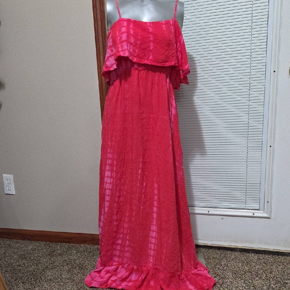 Julia Pink Ruffle Maxi Dress